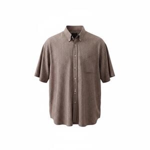 David Taylor 2xl plus seersucker plaid short-sleeve button up shirt